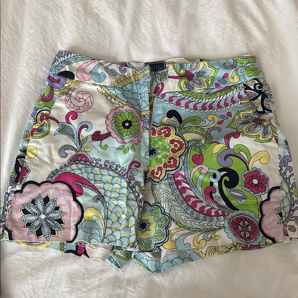Melly M High Waist Blue and Pink Shorts
